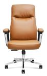 330LBS Ergonomic PU Leather Office Swivel Chairs BIFMA High Back Brown