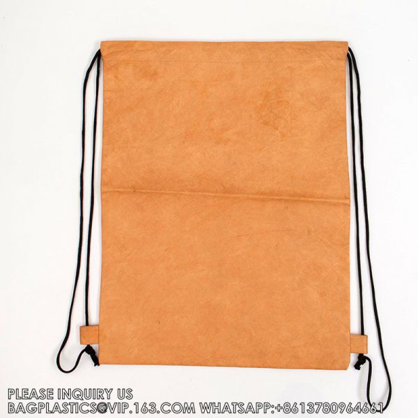 Tyvek Simple Fashion Strap Casual Support Customization Large Capacity Women'S Retro Trendy Drawstring Backpack