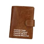 Men's Cowhide Wallet with Custom Logo RFID Blocking and Money Clip in Vintage