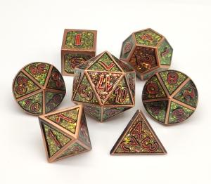 Wholesale Antiwear Metal Mini RPG Dice Sets Gold Plated Surface Lightweight from china suppliers