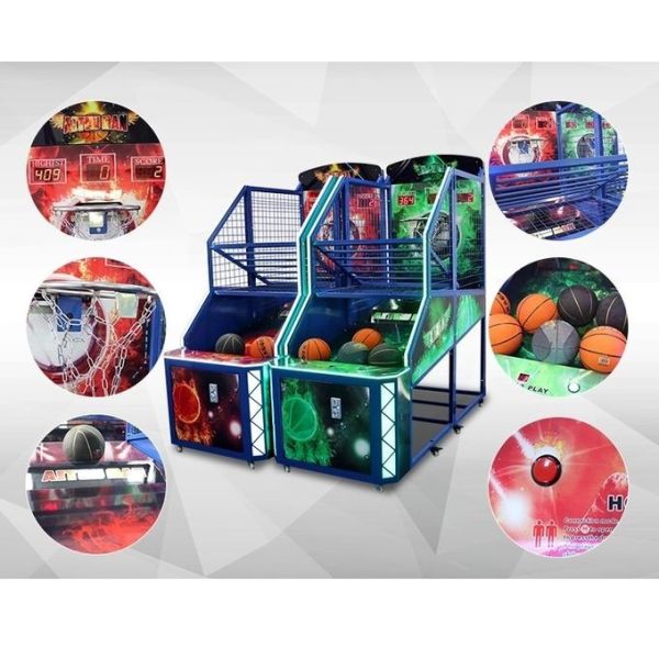 Fancy Shooting Street Basketball Arcade Game Machine Orange Green Blue Color