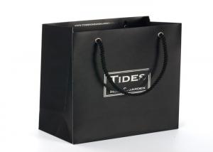Wholesale Black Color Paper Merchandise Bags , Promotional Recycled Paper Carrier Bags from china suppliers