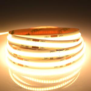 Wholesale no dot 2216 high density led chip flexible ribbon tape rope aluminum cabinet linear 2700k 12v 24v cob led strip from china suppliers
