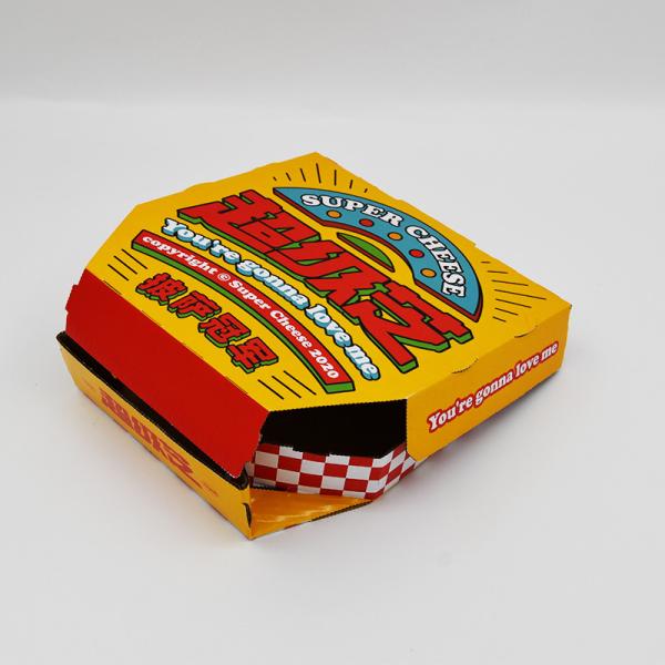 E Flute Pizza Delivery box Corrugated Pizza Box Cmyk Custom Printed Tailored