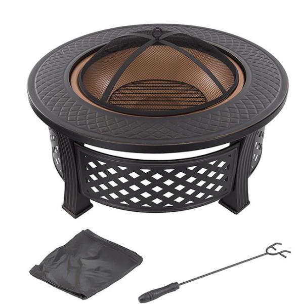 Metal Wood Burning Charcoal Barbecue Pit Spark Screen Cover Backyard Garden