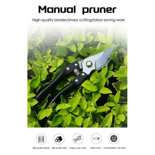 Black Handle Fruit Cutting Durable Professional Pruner Garden Scissors