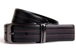 Fashionable Embossed Leather Belt With Double Color Width 3.3cm