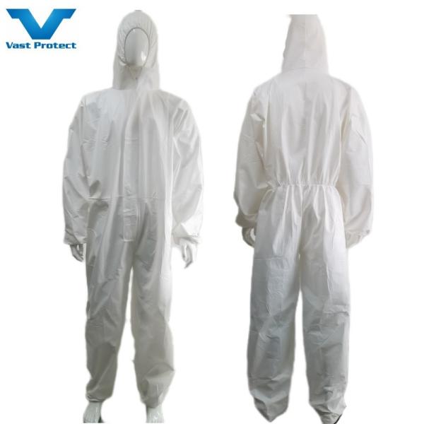 Adults CE Type 5/6 Cat3 Durable White Hooded Coverall for Estimated Delivery