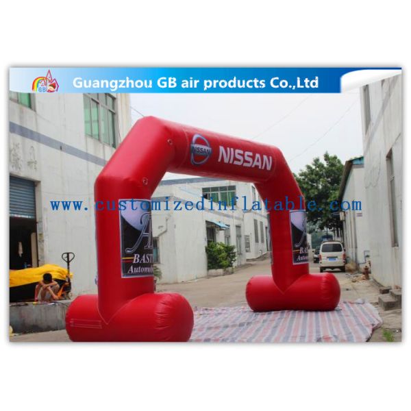 OEM / ODM Red Custom Inflatable Arch With Stable Legs Digital Printing