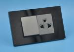 Black Electrical Outlets And Switches , 1 Gang 1 Way Electric Wall Sockets