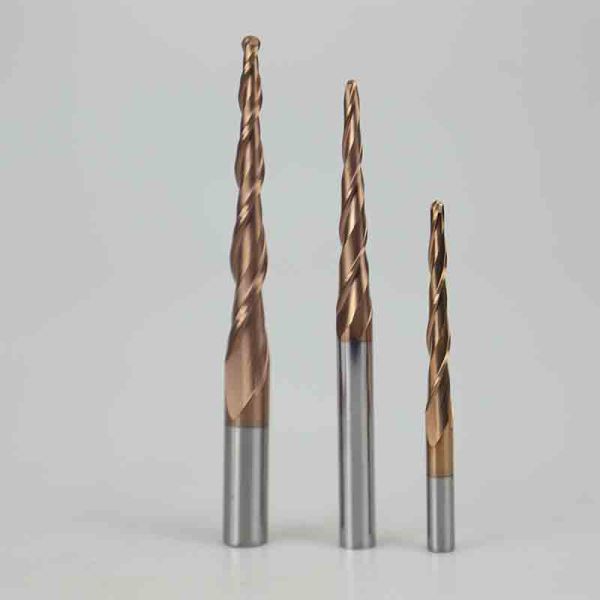 55 Degree Wolfram Steel CNC Router Bits Customizable OEM Spherical Milling Cutter Metal Alloy Tapered Ball Nose End Mill