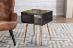 D15.16inch Bedroom Mirrored Side Tables / 10.8kgs Black Glass Bedside Tables