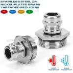 IP68 Brass (304/316 Steel) Thread Reducers, Thread Enlargers, Thread Converters
