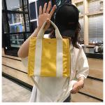 Collapsible Crossbody 50cm Handle Printed Canvas Shopping Bags