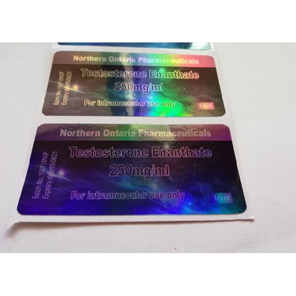 6x3cm Gold Shine 10ml Vial Labels , 3d Hologram Stickers With Custom Design