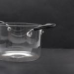 Microwave Heating Transparent Borosilicate Glass Soup Pot