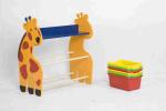 Giraffe Shape Kids Toy Storage Organizer , Plastic Toy Storage Bins Shelf