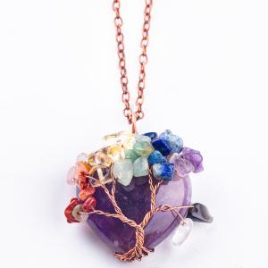 Wholesale Release Anxiety Chakra Tree Necklace Pendant 1.96*1.57inch/5*4cm from china suppliers