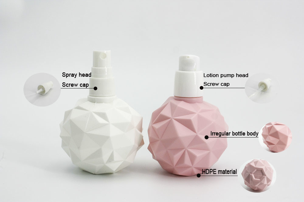 Pink Perfume 75mm 120ml Plastic Cosmetic Lotion Bottle