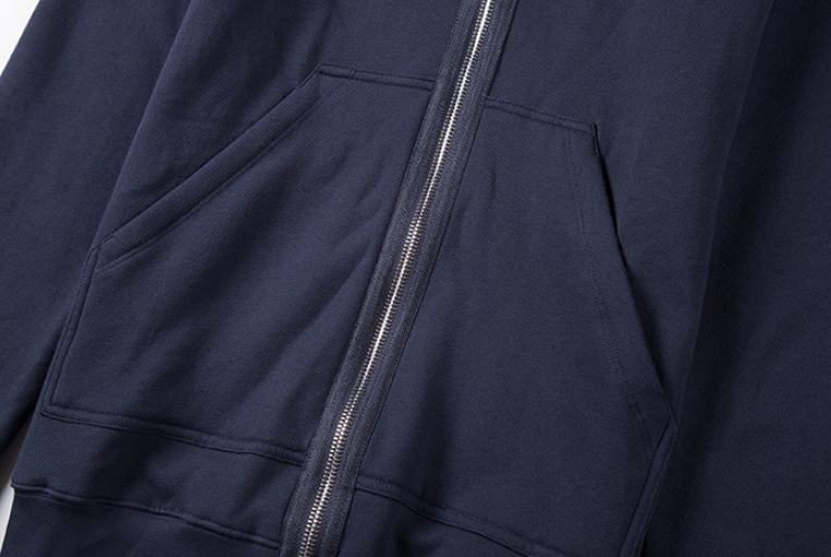 Solid Color Fitness Casual Full Face Zip Hoodie / Oversized Fleece Hoodie