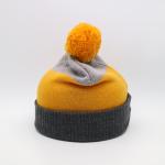Lightweight 58CM Knit Beanie Hats For Winter Season In Black Grey Yellow