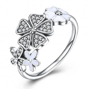 Wholesale Rose Ring Sterling Silver Rose Flower Heart Ring Adjustable Open Ring Love Jewelry Bands Promise Ring Gift For Women from china suppliers
