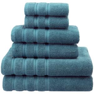 Wholesale Super Soft Luxury Dobby Border 6 Pieces 100% Cotton Towel Set for Bathroom Shower Woven from china suppliers