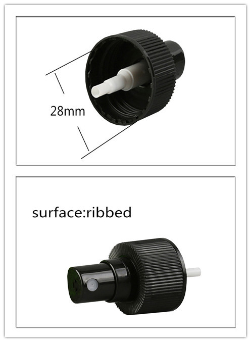 Plastic Ribbed Perfume Pump Sprayer 28/410 Black / White Color For Bottles
