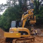 Depth 12m 10ton Excavator Mounted Mud Rotary Drill Rig For CAT