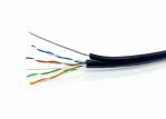 PE UTP CAT5E MS1.2 Solid Steel Network Aerial Drop Cable , CAT5E Outdoor