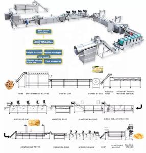 Wholesale popular potato finger chips making machine half fried french fries machine / Fried potato chips production line from china suppliers