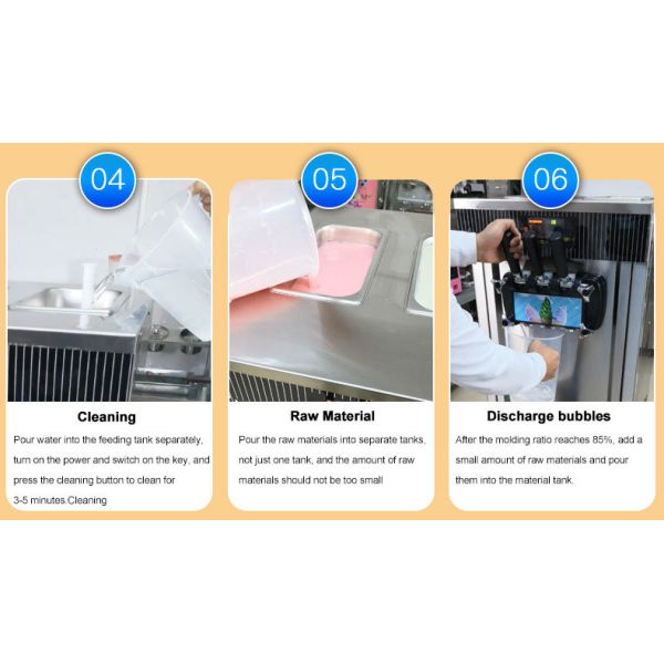 15-20L/H 304/316 Stainless Steel Ice Cream Making Machine 3 Flavor