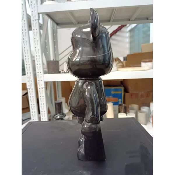 Fancy Decorative Customized Marble Crafts Violent Bear BearBrick Statue Ornaments Marble for Home Decoration