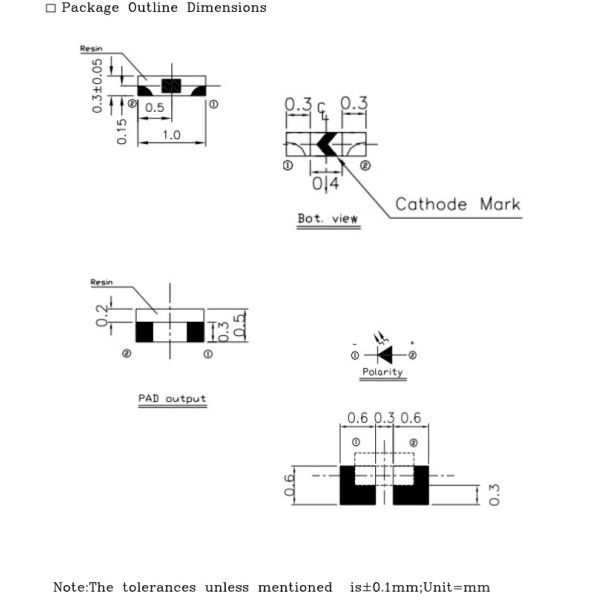 Side View SMD LED Chip 0402 Red 80-180mcd Light Multipurpose Practical