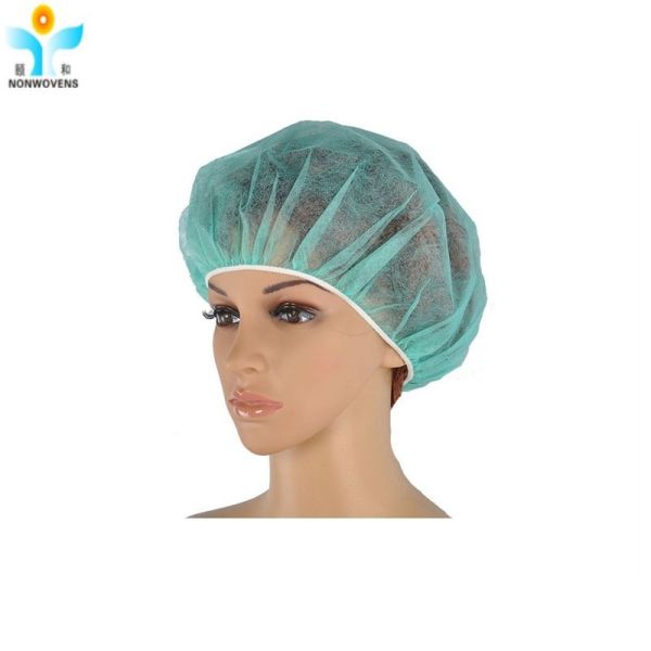 Medical Disposable PP Hair Net Cap 30gsm Nonwoven Bouffant 24'' For Nurse Doctor