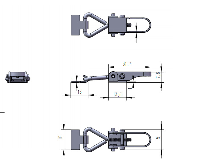 ISO9001 SUS304 Stainless Steel Adjustable Toggle Latch Fastener Anti Wear