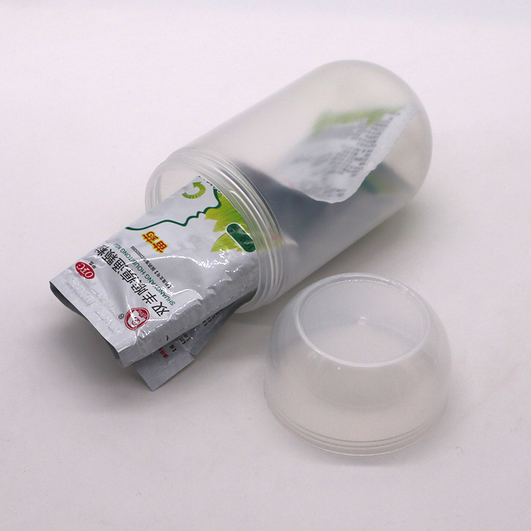 Screw Cap 550ML PP Capsule Shaped Plastic Food Jar for Biscuit Candy Customized Color