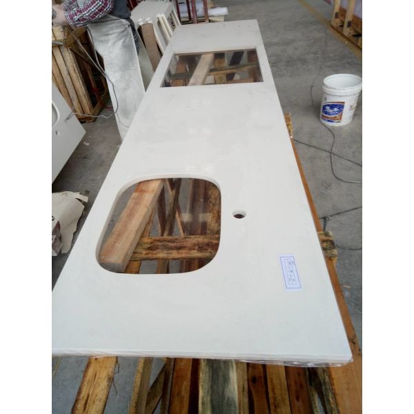White Galaxy quartz, Value White quartz, Crystal White quartz stone prefab vanity top, countertop