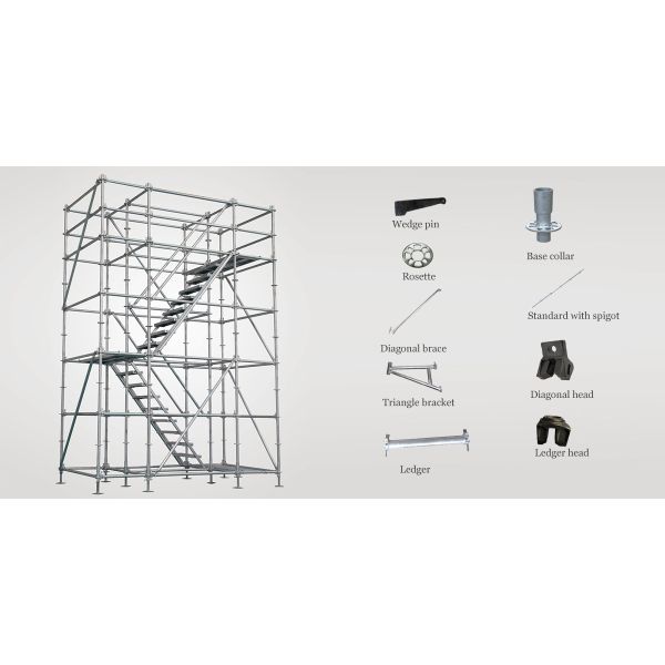 Ringlock System Scaffolding Diagonal Brace Hot Galvanized Scaffolding Accessories