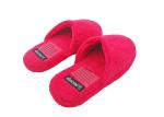Soft Rose Red Disposable Hotel Slippers Indoor Non - slip Flooring Short Plush