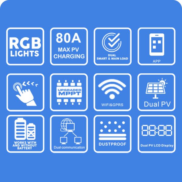 Lightweight 5KW 48V MPPT Charge Controller Pure Sine Wave Hybrid Inverter for Lithium Battery 8kg