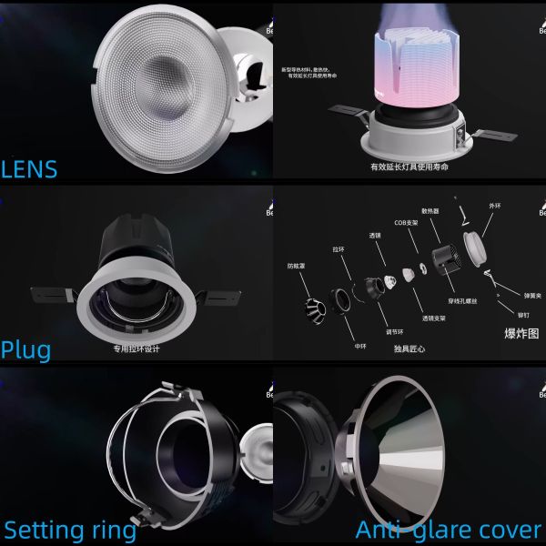 LED Spot Down Lamp Aluminum Recessed 7W 10W 3 Inch White With 1-10V Dali Dimmable For Indoor