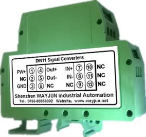 Wholesale Pressure Strain Bridge Signal Conditioners WAYJUN 2500VDC one in one out signal converter green DIN35 CE approved from china suppliers