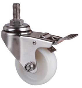 Wholesale 70kg Load Capacity TPA Threaded Brake Caster with 2.5&quot; Stainless Steel Wheel S34425-23 from china suppliers