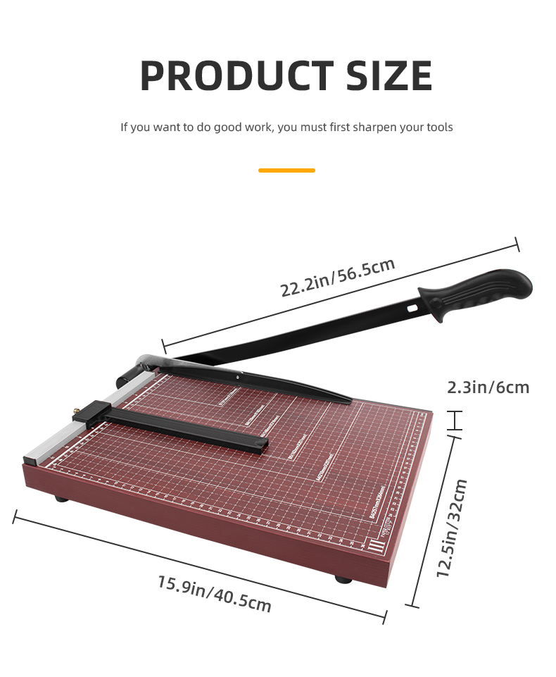 Paper Cutter Professional Design B4 Guillotine Paper Trimmer With Wooden Base