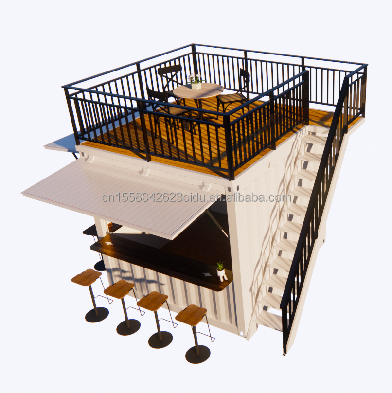 Custom Mobile Store 10ft and 20ft Movable Shipping Container Coffee Shops Main Structure Galvanized Steel Square Tubes