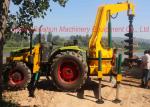 Hydraulic concrete pole erection machine for drilling deep earth hole, pole
