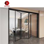 Exterior Bi Folding Aluminium Glass Folding Doors Polishing For Villa Residentia