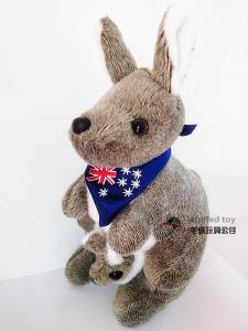 Wholesale australian kangaroo with with flag bring baby brown plush stuffed toy pp cotton cheap economic animal toy lovery cartoon from china suppliers