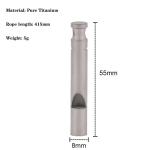 Nature Silver Pure Titanium Survival Whistle Lightweight For Outdoor Camping